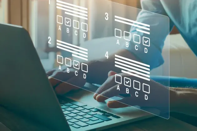 A computer screen with a form to fill in. Photo.