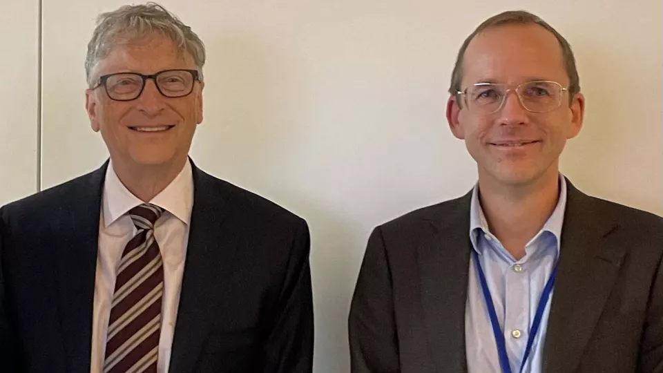 Oskar Hansson och Bill Gates. Foto. 